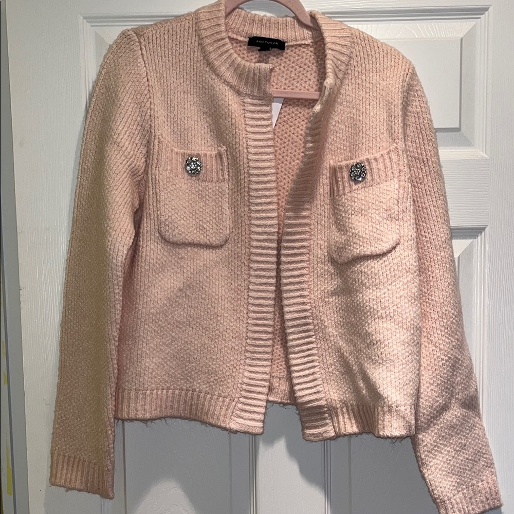 Ann Taylor Blush Pink Cardigan Sweater